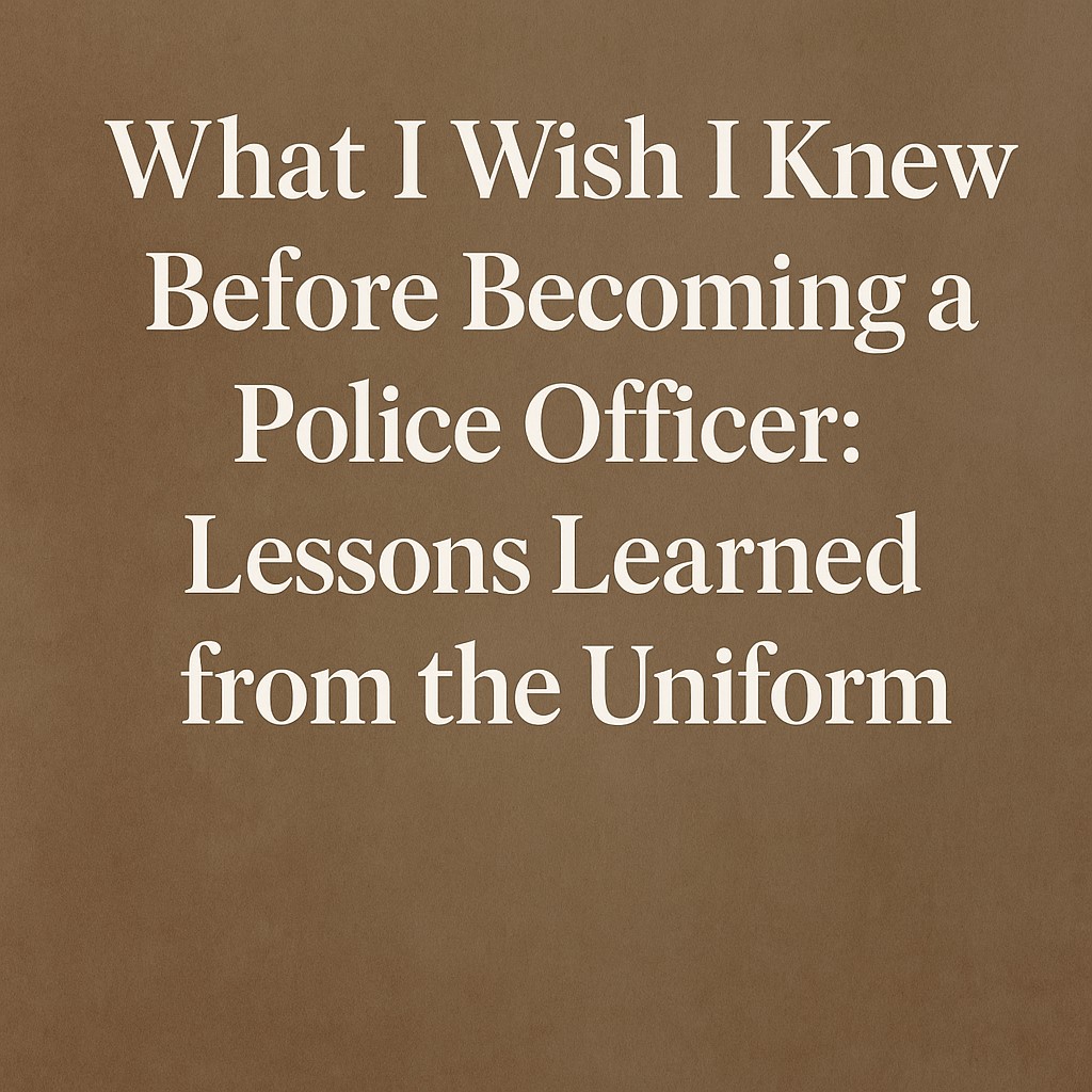 What I Wish I Knew Before Becoming a Police Officer reflective insights on policing trauma and healing