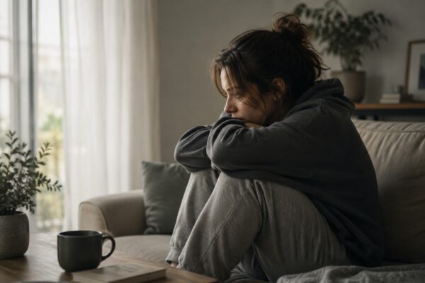 emotionally exhausted person experiencing emotional collapse and nervous system overwhelm