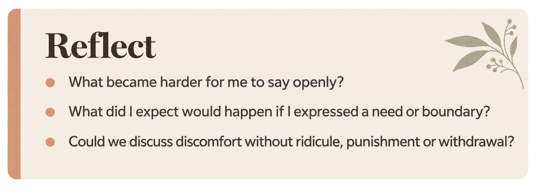 Emotional Safety Begins to Disappear