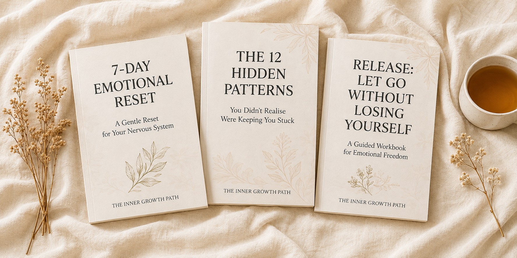 The 7-Day Emotional Reset, 12 Hidden Patterns and Release guided workbooks from The Inner Growth Path